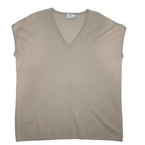 Vince 100% Cashmere Sleeveless Sweater V Neck Pale Pink Oversized Slouch Small